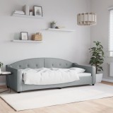 VidaXL Pat de zi, gri deschis, 90x200 cm, material textil