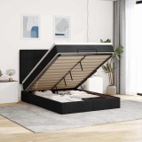 VidaXL Cadru de pat otoman cu saltea țesătură neagră 140x200cm