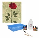 Set de pictură pe apă tehnica Ebru EMC ONSHOP&reg;, Marbling Art, include tavă, 6 culori acrilice, 10 coli A4, ustensile de modelare, Multicolor