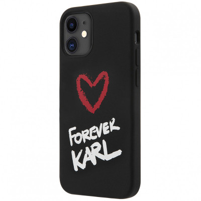 Husa TPU Karl Lagerfeld Forever pentru Apple iPhone 12 mini, Neagra KLHCP12SSILKRBK foto