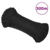VidaXL Fr&acirc;nghie de lucru, negru, 6 mm, 500 m, polipropilenă