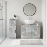 Cumpara ieftin Set de dulapuri pentru baie, 2 piese HOORN Gri Beton