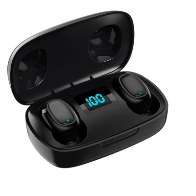 Casti bluetooth MRG L-TWS-T10S, cu Display, In-ear, Negru C371 foto