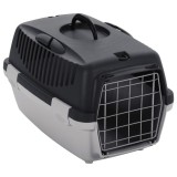 VidaXL Cutie de transport animale, gri și negru, 48x32x31 cm, PP