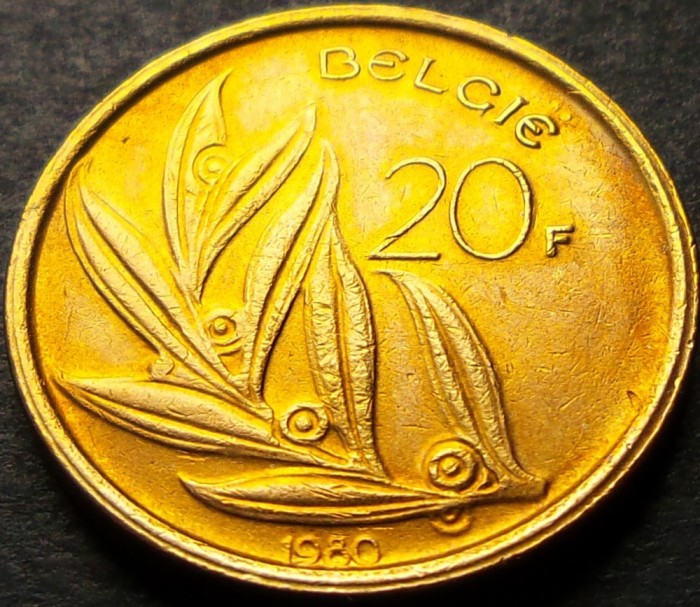 Moneda 20 FRANCI - BELGIA, anul 1980 * cod 1135