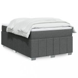 VidaXL Pat box spring cu saltea, gri &icirc;nchis, 120x200 cm, textil 3285464