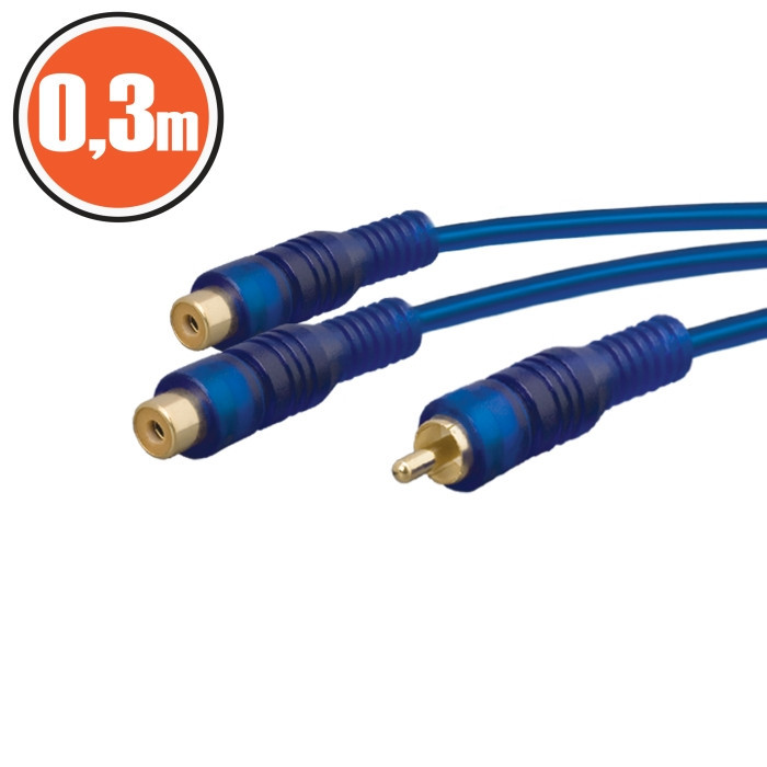 Cablu adaptor RCA la 2x RCA mama 0.3m