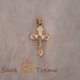 Cumpara ieftin Cruce clasica 2 cm placata cu aur, cu Iisus reliefat