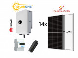 Cumpara ieftin Kit sistem fotovoltaic 8 kW trifazat, invertor Huawei si 14 panouri Canadian Solar 550W