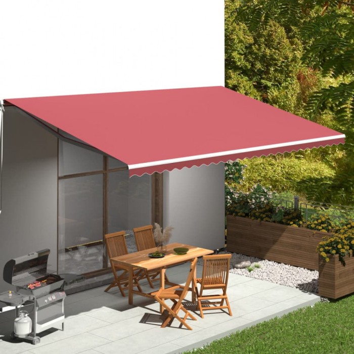 vidaXL P&acirc;nză de rezervă pentru copertină, roșu vișiniu, 6x3 m