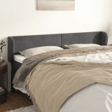 VidaXL Tăblie de pat cu aripioare gri &icirc;nchis 183x23x78/88 cm catifea