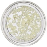 Decorațiuni perlate &icirc;n formă de semilună - galben-deschis, INGINAILS