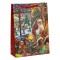 Sacosa Cadou, Model Mos Craciun in Casa, Glitter Holografic, Hartie, Multicolor, 30x12x42cm