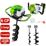 Motoburghiu foreza pamant gheata 6CP + 2 burghie 100, 200mm (CMP0590+100 200)