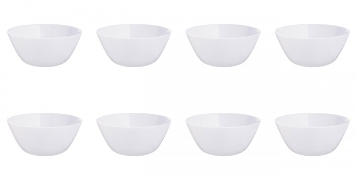 Set boluri, 8 piese, 1.16 L, Opal, Alb
