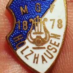 I.663 INSIGNA STICKPIN GERMANIA MUZICA LIRA MGV HOLZHAUSE h15mm email