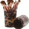 Set 12 Pensule Machiaj, Etui Depozitare Leopard