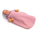Sac de dormit pentru papusi intre 30-36 cm din bumbac matlasat,roz, Djeco