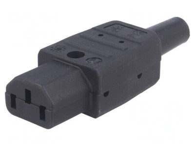 Conector alimentare AC 10A 250V IEC 60320 drept foto