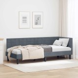 vidaXL Cadru de pat colțar cu headboard Gri &icirc;nchis 80 x 200 cm Catifea