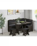 Set coltar Rodos cu masa extensibila si 2 tabureti Wenge Balaton