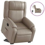 Cumpara ieftin Fotoliu rabatabil electric cu ridicare, cappuccino
