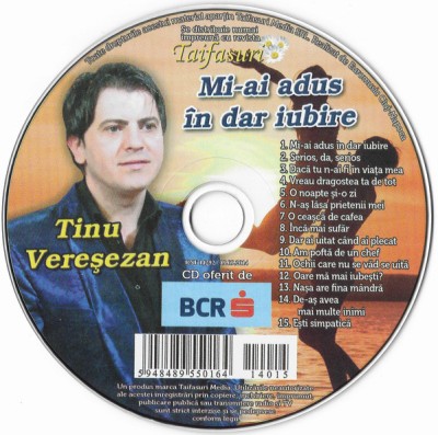 CD Tinu Vereșezan &amp;lrm;&amp;ndash; Mi-ai Adus &amp;Icirc;n Dar Iubire, original foto