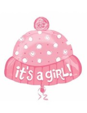 Balon Folie Caciula Fetita &quot;It&#039;s A Girl!&quot; - 58x49 cm