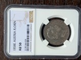 AUSTRIA - 1 FLORIN 1858 E (ALBA IULIA - TRANSILVANIA) - GRADATA- NGC AU50 - RARA, Europa, Argint