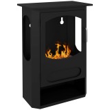 HOMCOM Șemineu pe Bioetanol Autoportant, Bioșemineu cu Arzător de 1,2L pentru 3 Ore Durată de Ardere, 43x25x68 cm, Negru | Aosom Romania