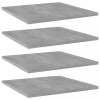 VidaXL Plăci bibliotecă, gri beton, 4 buc, 40 x 40 x 1,5 cm, PAL