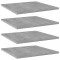vidaXL Plăci bibliotecă, gri beton, 4 buc, 40 x 40 x 1,5 cm, PAL