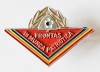 INSIGNA FRUNTAS IN MUNCA PATRIOTICA ALUMINIU VOPSIT 21/30 MM FARA CLASA IMPECABILA PIONIER PIONIERI PIONERESC ( CITITI DESCRIEREA ), Romania de la 1950
