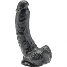 GET REAL - DILDO CU TESTICULE NEGRU 20,5 CM foto