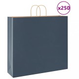 VidaXL Saci de h&acirc;rtie 250 buc cu m&acirc;nere Albastru 54x15x49 cm