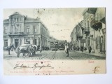 Cumpara ieftin Rara! Carte postala clasica circa 1899 Galati:Bursa si casele principale de comert,magazine,tramvaie,circulata 1903
