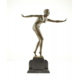 Dansatoare Feniciana-statueta Art Deco din bronz pe un soclu din marmura DC-30, Nuduri