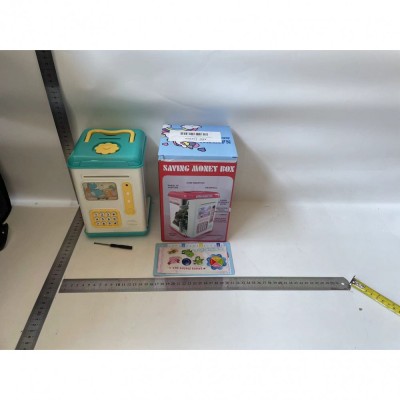 Set Pusculita pentru Copii, Flippy, Tip ATM, Parola cu Amprenta Albastru 580 g foto
