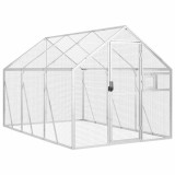 Cumpara ieftin Voliera de pasari, argintiu, 1,79x2x1,85 m, aluminiu