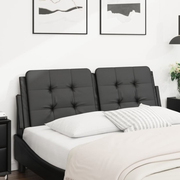 vidaXL Pernă pentru tăblie pat, negru, 137 cm, piele artificială 374857