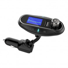 Modulator FM Auto Transmitator T12 Hands Free cu Bluetooth 3.0, Aux, Dual USB, Car Kit Mp3 Player foto