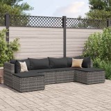 Cumpara ieftin Set mobilier de grădină cu perne, 6 piese, gri, poliratan