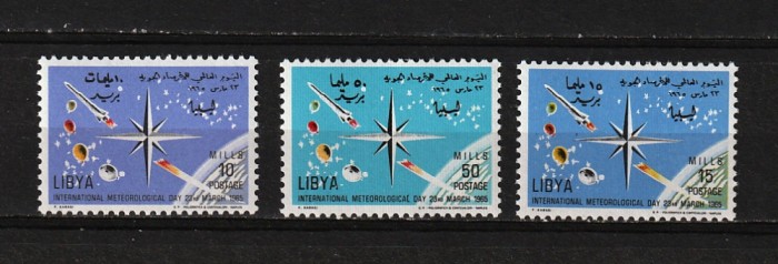 Libia, 1965 | Ziua mondială a meteorologiei - Rachetă - Cosmos | MNH | aph