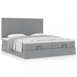 Gossi cadru de pat otoman cu saltele tesatura gri deschis 200x200cm