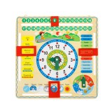Joc educativ calendar si ceas, din lemn, ATU-081173, Oem