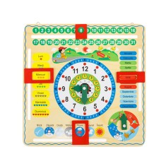 Joc educativ calendar si ceas, din lemn, ATU-081173 foto