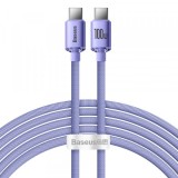 Cablu Date si Incarcare USB-C - USB-C Baseus Crystal Shine Series, 100W, 2m, Mov CAJY000705