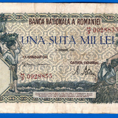 (67) BANCNOTA ROMANIA - 100.000 LEI 1946 (20 DECEMBRIE 1946), FILIGRAN ORIZONTAL