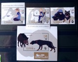 Cumpara ieftin SLOVENIA 2021 animale fauna CAINI DE RASA,ANIMALE SERIE+BLOC MNH, Nestampilat