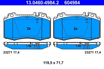 ATE 13.0460-4984.2 set placute frana,frana disc foto